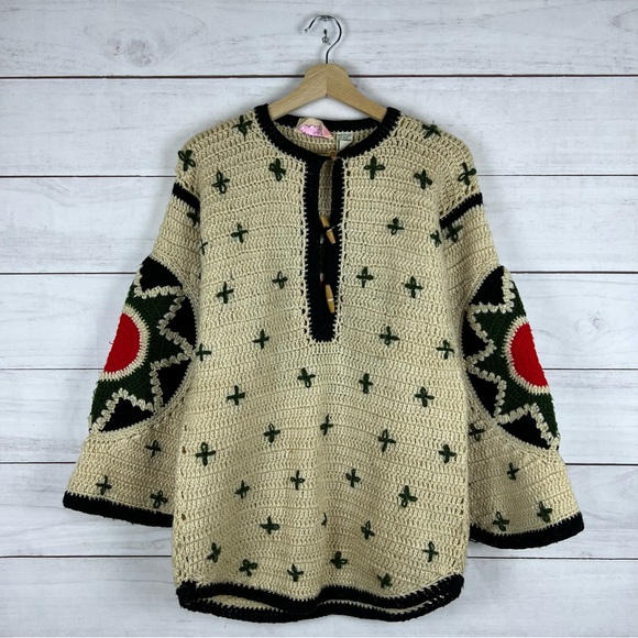 Vintage Ethnique Lindo Bell Sleeve Knitted Sweater Medium
